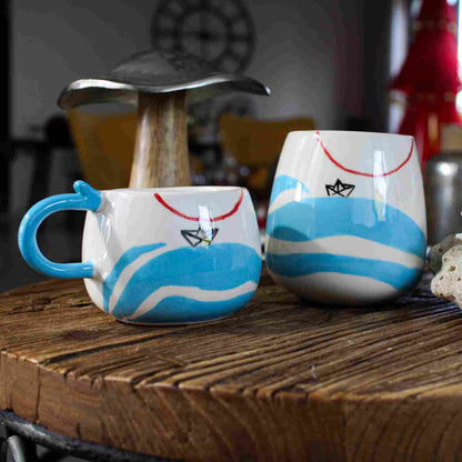 "Sail" Small Ceramic Mug, Design Ceramic Kitchenware