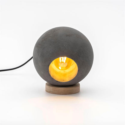 Raw Concrete Globe Table Lamp, Modern Table Lamps