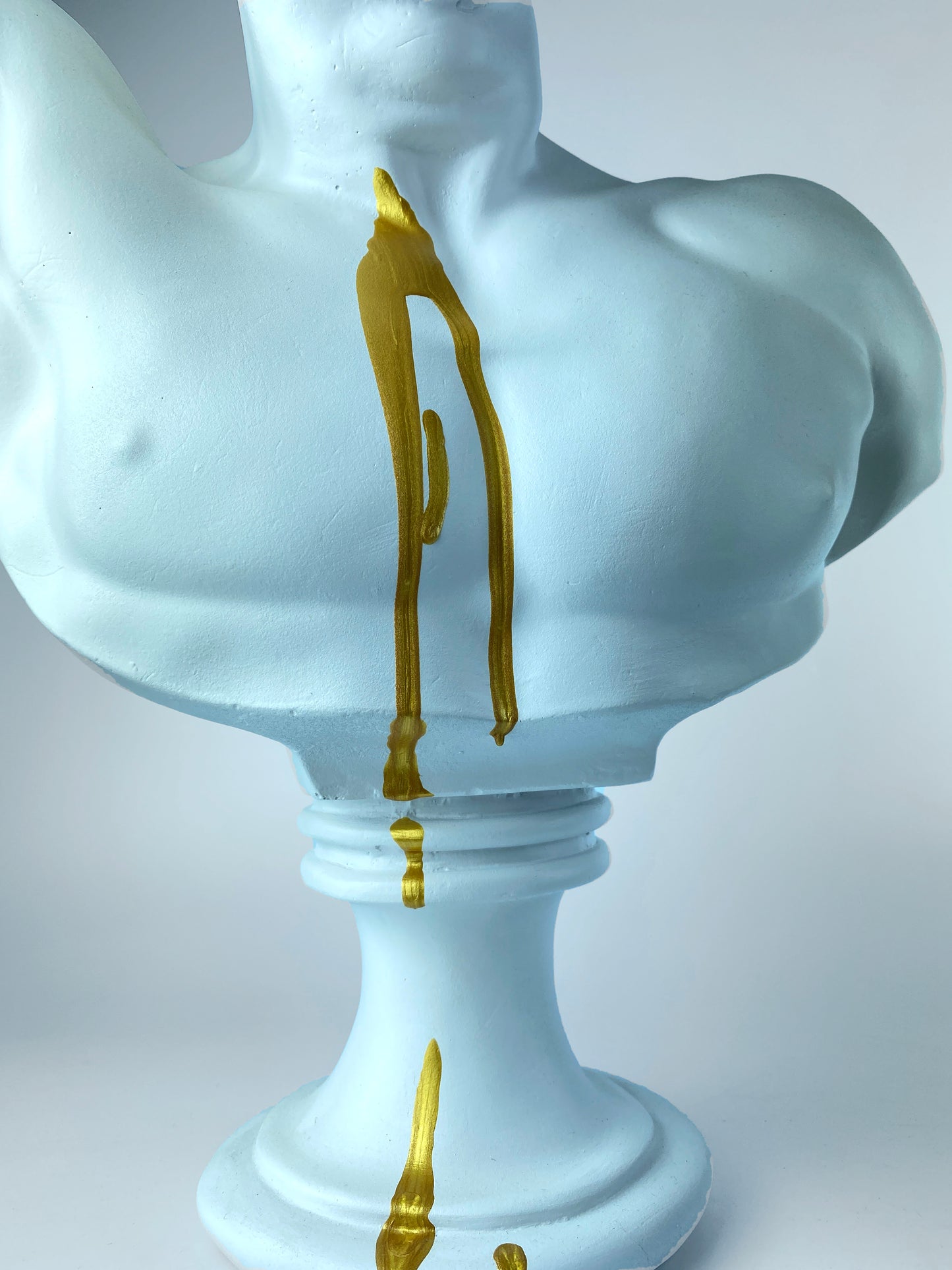 Hermes 'Gold Rain' Pop Art Sculpture, Modern Home Decor, Large Sculpture