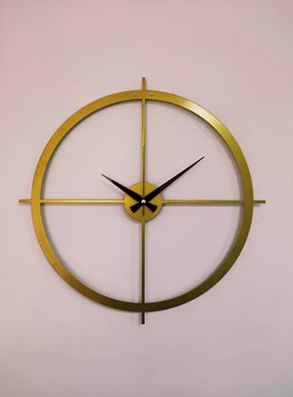 Gold Minimal Metal Wall Clock, Modern Metal Wall Decor